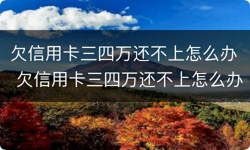 欠信用卡三四万还不上怎么办 欠信用卡三四万还不上怎么办呢