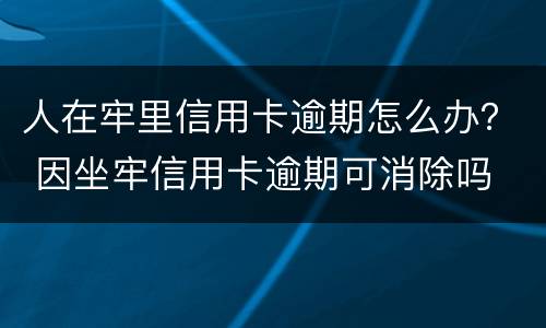 人在牢里信用卡逾期怎么办？ 因坐牢信用卡逾期可消除吗