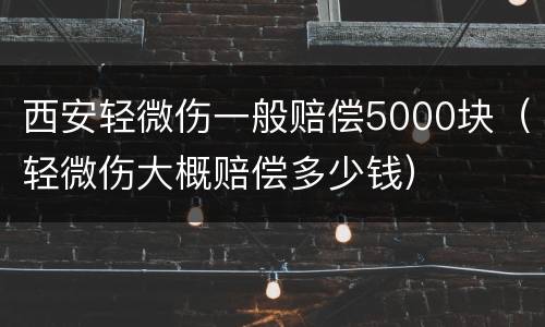 西安轻微伤一般赔偿5000块（轻微伤大概赔偿多少钱）