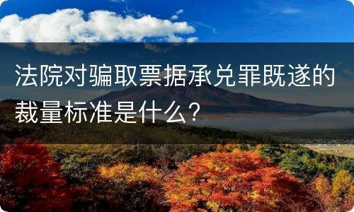 法院对骗取票据承兑罪既遂的裁量标准是什么?