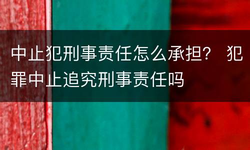 中止犯刑事责任怎么承担？ 犯罪中止追究刑事责任吗