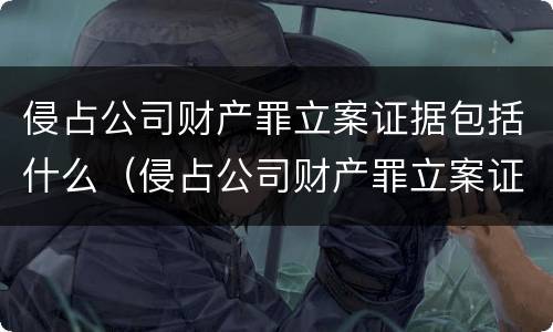 侵占公司财产罪立案证据包括什么（侵占公司财产罪立案证据包括什么）