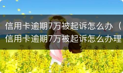 信用卡逾期7万被起诉怎么办（信用卡逾期7万被起诉怎么办理）