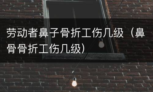 劳动者鼻子骨折工伤几级（鼻骨骨折工伤几级）