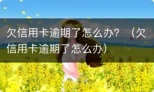 欠信用卡逾期了怎么办？（欠信用卡逾期了怎么办）