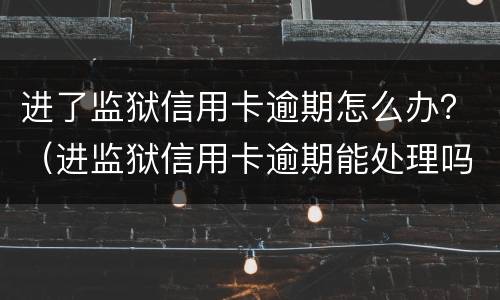 进了监狱信用卡逾期怎么办？（进监狱信用卡逾期能处理吗）