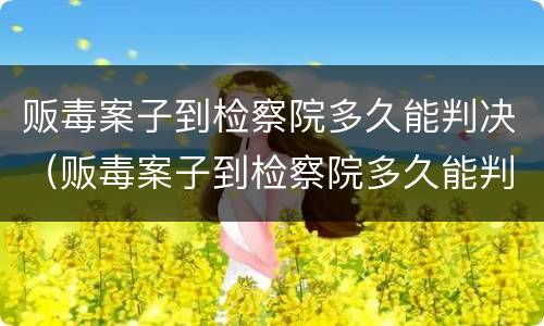 贩毒案子到检察院多久能判决（贩毒案子到检察院多久能判决结案）