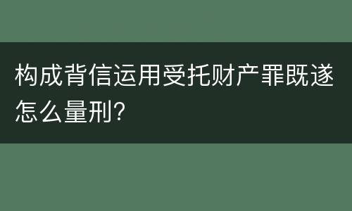 构成背信运用受托财产罪既遂怎么量刑?