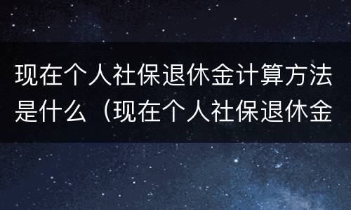 现在个人社保退休金计算方法是什么（现在个人社保退休金计算方法是什么呢）