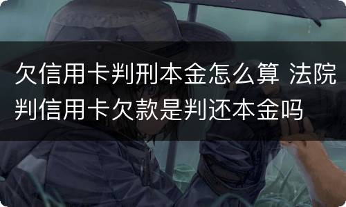 欠信用卡判刑本金怎么算 法院判信用卡欠款是判还本金吗