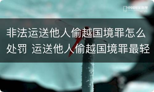 非法运送他人偷越国境罪怎么处罚 运送他人偷越国境罪最轻判刑几年
