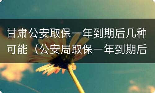 甘肃公安取保一年到期后几种可能（公安局取保一年到期后怎么办）