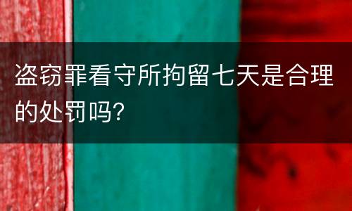 盗窃罪看守所拘留七天是合理的处罚吗？