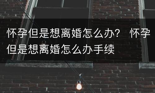 怀孕但是想离婚怎么办？ 怀孕但是想离婚怎么办手续