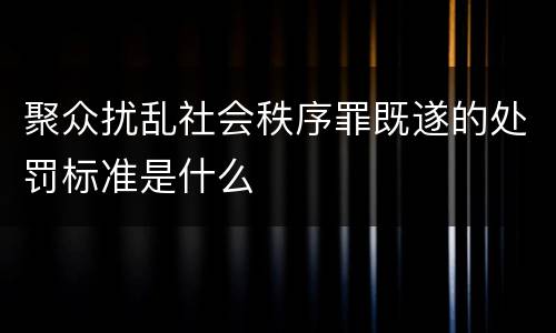聚众扰乱社会秩序罪既遂的处罚标准是什么