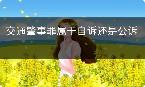 交通肇事罪属于自诉还是公诉
