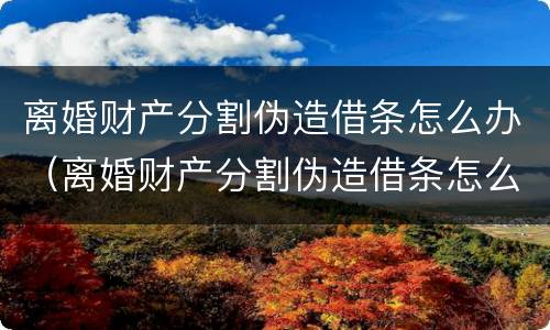 离婚财产分割伪造借条怎么办（离婚财产分割伪造借条怎么办手续）