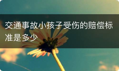 交通事故小孩子受伤的赔偿标准是多少