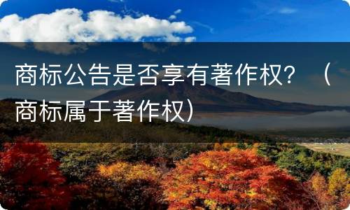 商标公告是否享有著作权？（商标属于著作权）