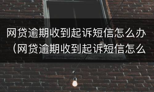 网贷逾期收到起诉短信怎么办（网贷逾期收到起诉短信怎么办呢）