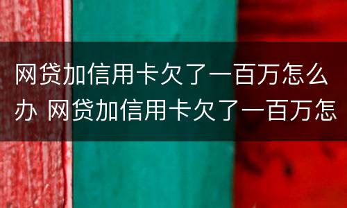 网贷加信用卡欠了一百万怎么办 网贷加信用卡欠了一百万怎么办理