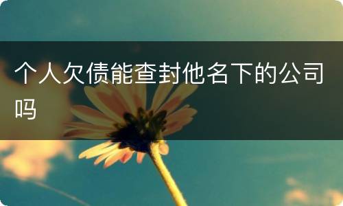 个人欠债能查封他名下的公司吗