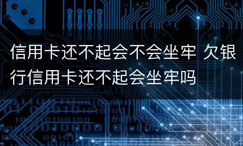 信用卡还不起会不会坐牢 欠银行信用卡还不起会坐牢吗