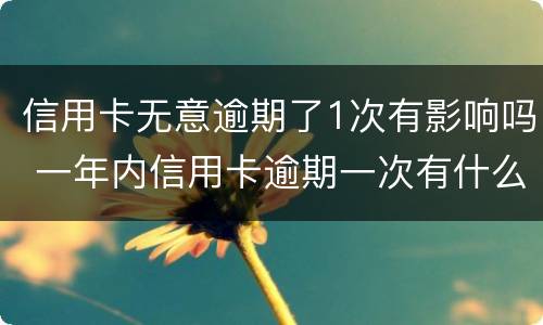 信用卡无意逾期了1次有影响吗 一年内信用卡逾期一次有什么影响