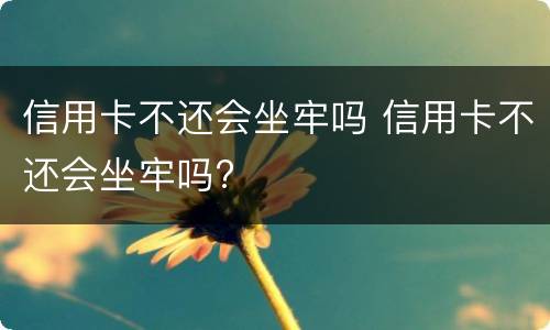信用卡不还会坐牢吗 信用卡不还会坐牢吗?