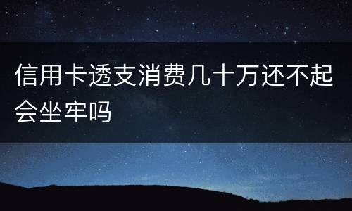 信用卡透支消费几十万还不起会坐牢吗