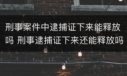 刑事案件中逮捕证下来能释放吗 刑事逮捕证下来还能释放吗