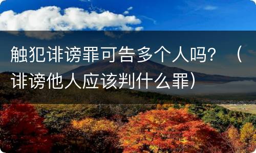 触犯诽谤罪可告多个人吗？（诽谤他人应该判什么罪）