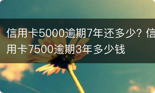 信用卡5000逾期7年还多少? 信用卡7500逾期3年多少钱