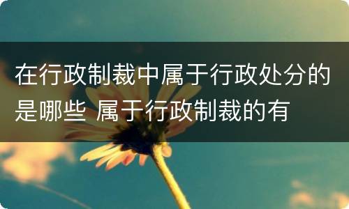 在行政制裁中属于行政处分的是哪些 属于行政制裁的有
