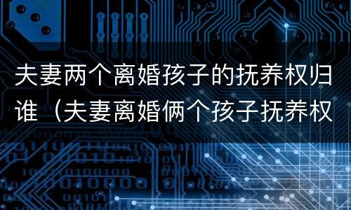 夫妻两个离婚孩子的抚养权归谁（夫妻离婚俩个孩子抚养权怎么判定）