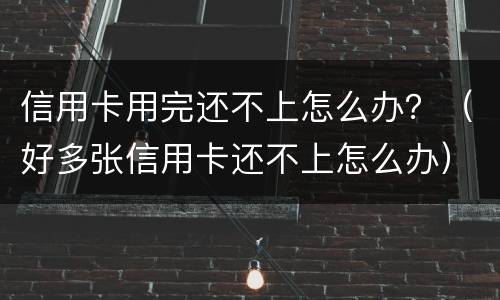 信用卡用完还不上怎么办？（好多张信用卡还不上怎么办）