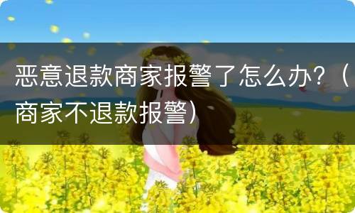 恶意退款商家报警了怎么办?（商家不退款报警）