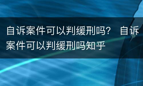 自诉案件可以判缓刑吗？ 自诉案件可以判缓刑吗知乎