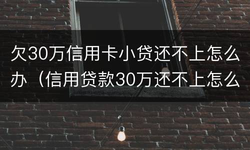 欠30万信用卡小贷还不上怎么办（信用贷款30万还不上怎么办）