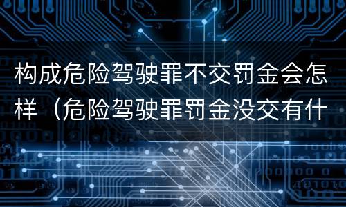 构成危险驾驶罪不交罚金会怎样（危险驾驶罪罚金没交有什么后果）