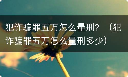 犯诈骗罪五万怎么量刑？（犯诈骗罪五万怎么量刑多少）