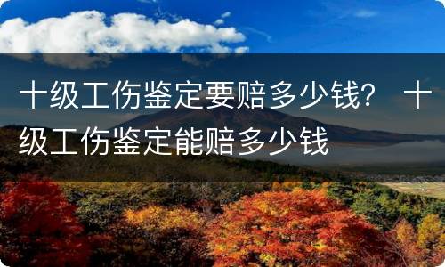 十级工伤鉴定要赔多少钱？ 十级工伤鉴定能赔多少钱