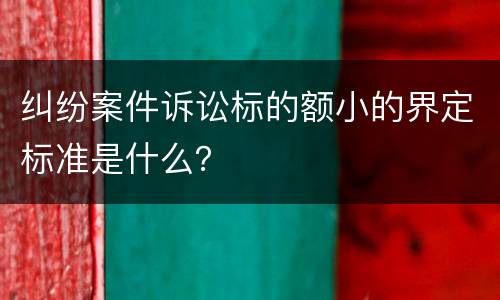 纠纷案件诉讼标的额小的界定标准是什么？