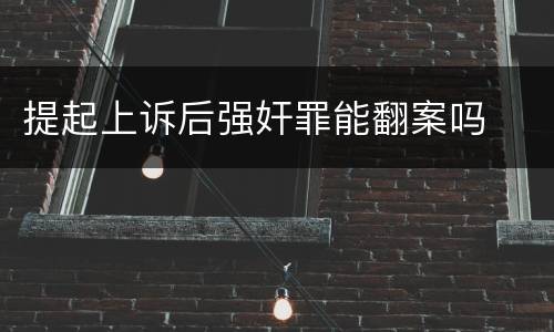 提起上诉后强奸罪能翻案吗