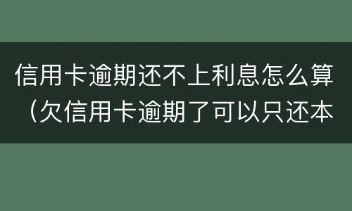 信用卡逾期还不上利息怎么算（欠信用卡逾期了可以只还本金不还利息吗）