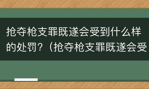 抢夺枪支罪既遂会受到什么样的处罚?（抢夺枪支罪既遂会受到什么样的处罚呢）
