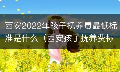 西安2022年孩子抚养费最低标准是什么（西安孩子抚养费标准2021）
