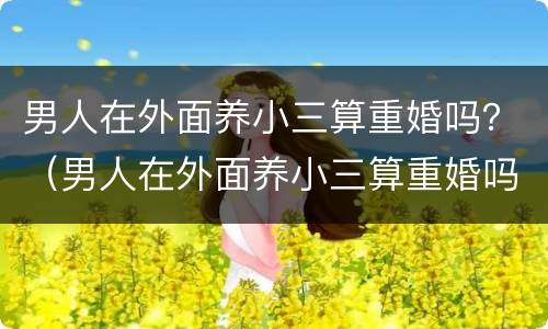 男人在外面养小三算重婚吗？（男人在外面养小三算重婚吗怎么办）