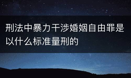刑法中暴力干涉婚姻自由罪是以什么标准量刑的