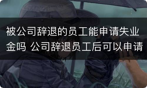 被公司辞退的员工能申请失业金吗 公司辞退员工后可以申请失业金吗